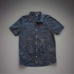 Volcom Men’s Size Medium Black Speckled Polka Dot Short Sleeve Button Down / M